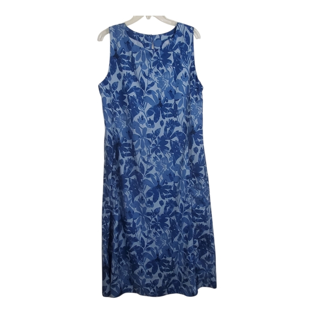 RipSkirt Sun Dress Long Maxi Blue Floral Size Large Beachy Boho Lightweight